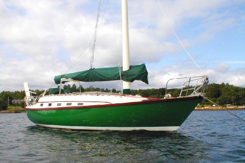 Marco Polo III (Teleport) sitting on her mooring