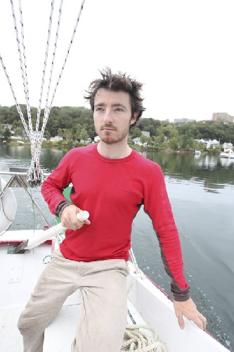Steering Teleport out of the yacht club on her maiden voyage - motoring