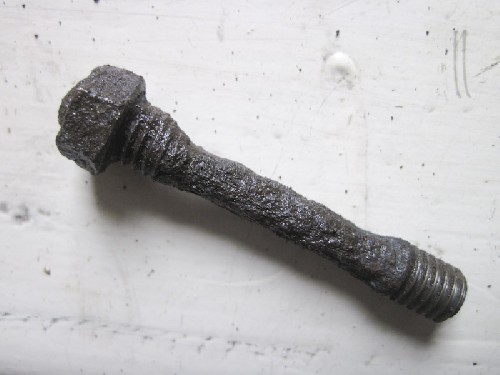 Pretty rusted stud holding the water pump on! haha. Replaced that one!