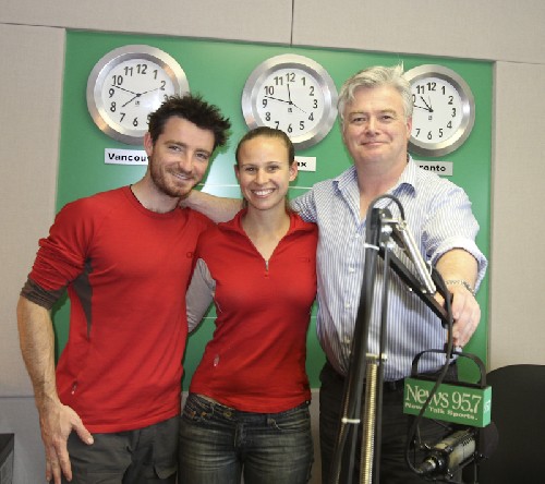 Us at the news radio station for our interview