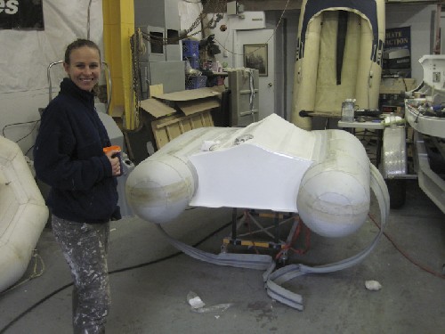 Our rib dingy being made at Amphibian Inflatables