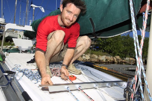 Making the pipe system for deck ropes to run through