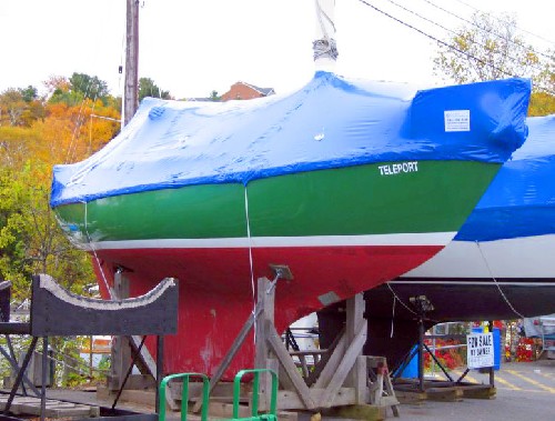 Teleport sitting on her cradle in Halifax, waiting for us!