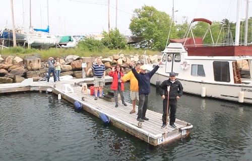 Goodbye! Our friends push us off on the adventure of a lifetime!