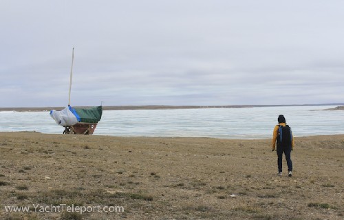 Walking towards Teleport for the first time - hope she survived the winter