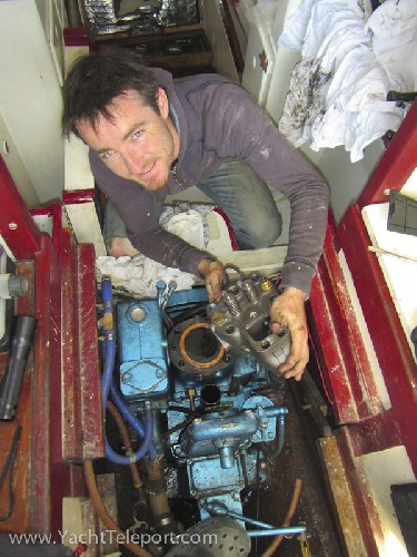 Putting the new head on the engine