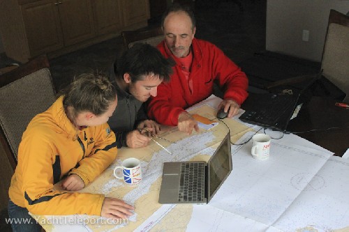 Luc and us looking at the charts before we go