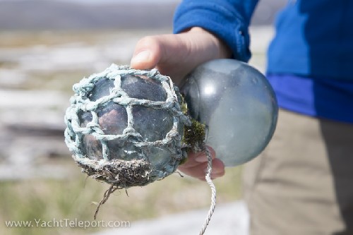 Old glass fishing floats