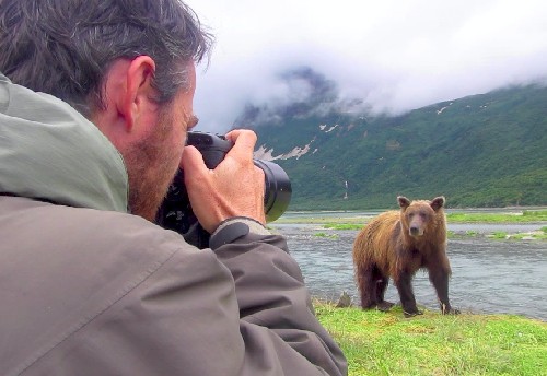 Amazing how close they came! Chris taking photos