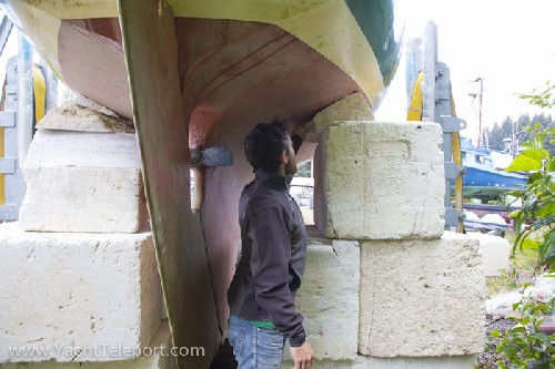 Wedging in the bits of foam to balance Teleport for the winter