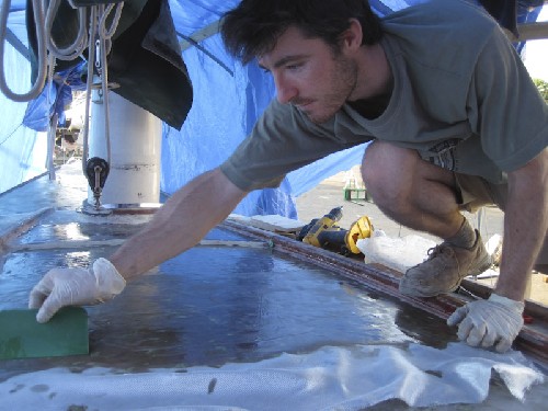 Fibre Glassing the roof!