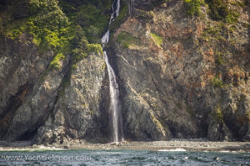 waterfalls along the coastline