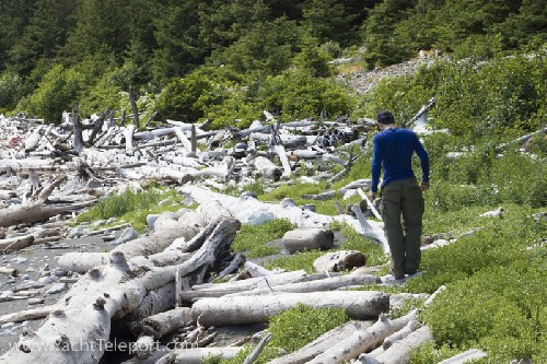 Beach combing along Kayak Island