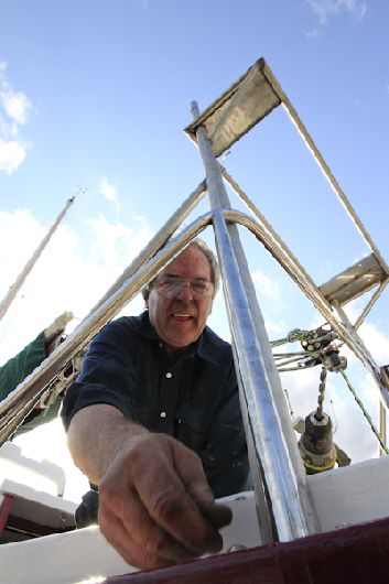 Derek attaching out Stainless steel arch to Teleport