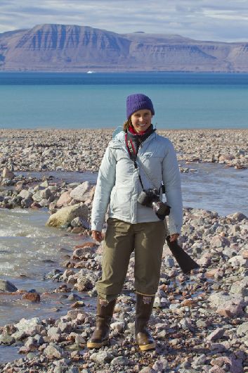Jess wearing her XTRATUF boots, as always, while onshore in the Northwest Passage!
